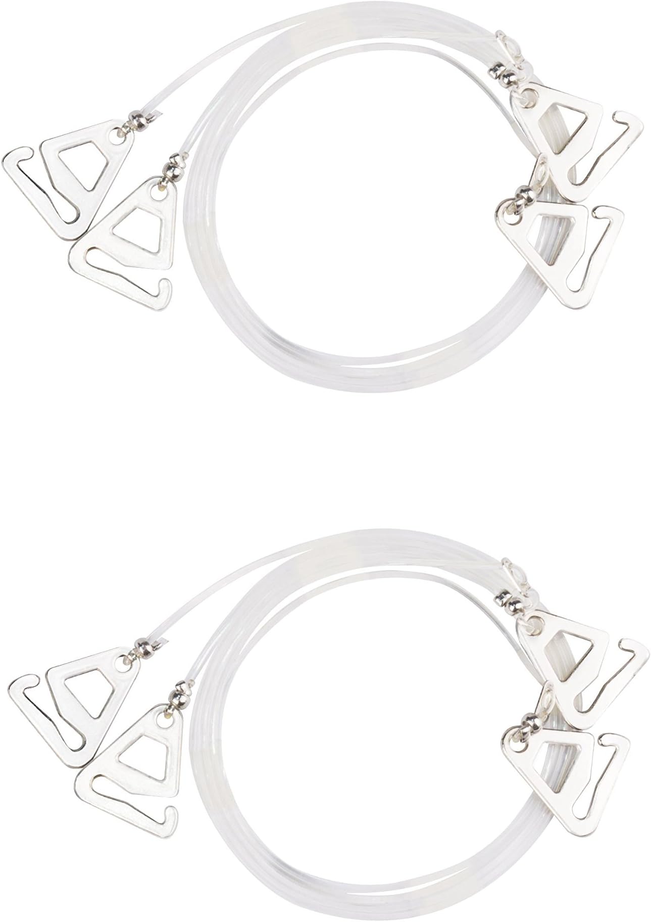 2 Pairs Invisible Clear Replacement Bra Straps Transparent Removable Adjustable With Metal Hooks (2 Pairs Transparent)