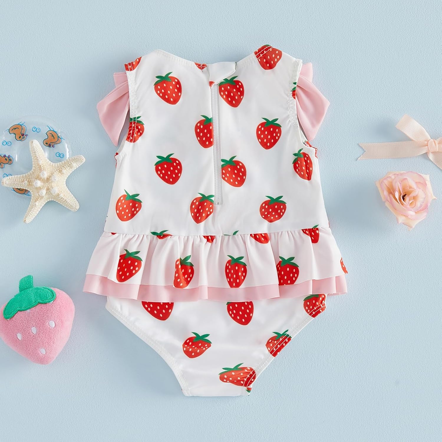 Yccutest Toddler Girls One Piece Swimsuits Kids Bathing Suits 2t 3t 4t 5t 6t Swimsuit Girls Bows Ruffled Sleeveless Swimwear