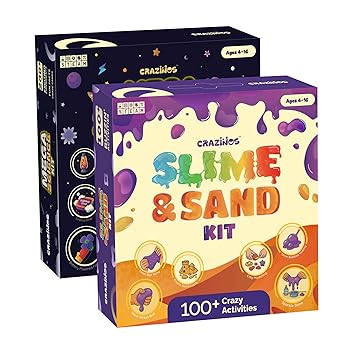 Mega Science Kit with Slime Kit Combo | 200+ DIY STEM Experiments, Volcano & Slime Lab by Crazy XYZ | Learning Educational & Birthday Gift for Kids, Boys and Girls (Age 6–14)