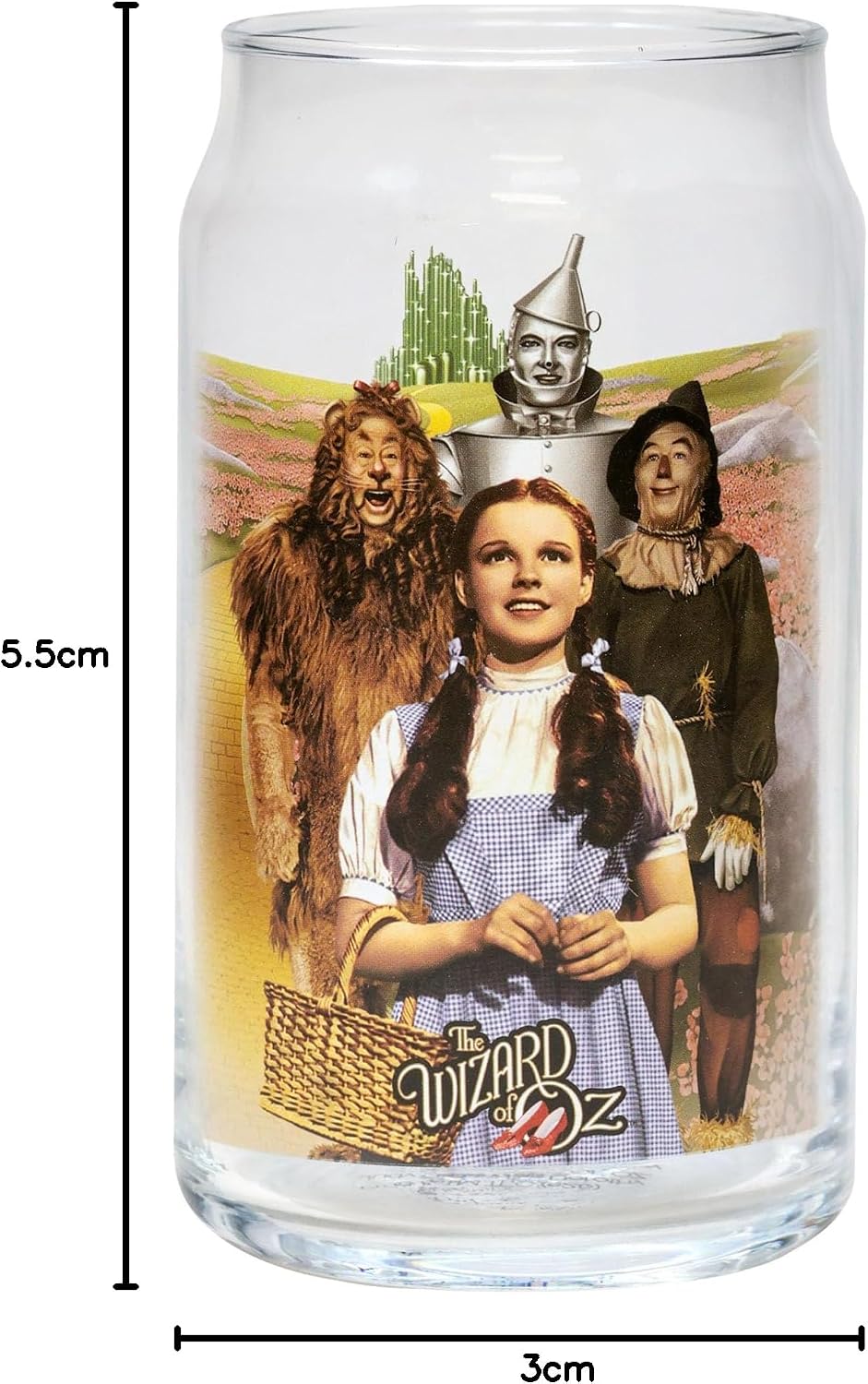 Spoontiques Wizard of Oz Glass Set - 2 Unique Glasses Per Set in Colorful Decorative Gift Box - 16oz - 5 1/4" Tall