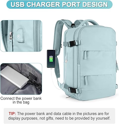 Miniatura 7 de coofay Mochila de viaje para hombre o mujer, para artículos personales, aprobada para aviones, bolsa de mano, impermeable, para deportes, equipaje,