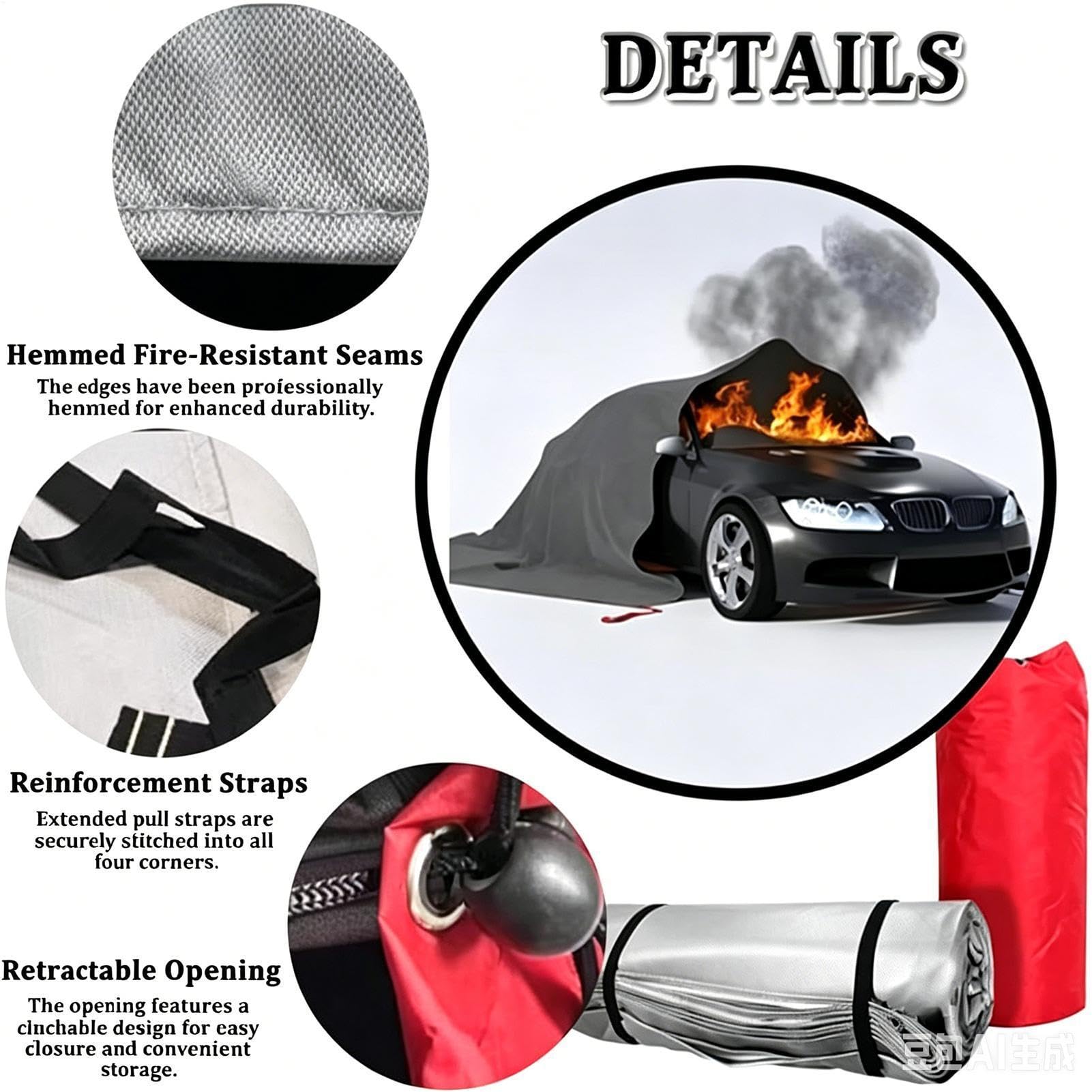 Manta de Supervivencia Almohadilla Extintora Reutilizable Multiusos | Manta ignífuga resistente para Casa Ahumador Exterior Desastre Chimenea Cocina Coche