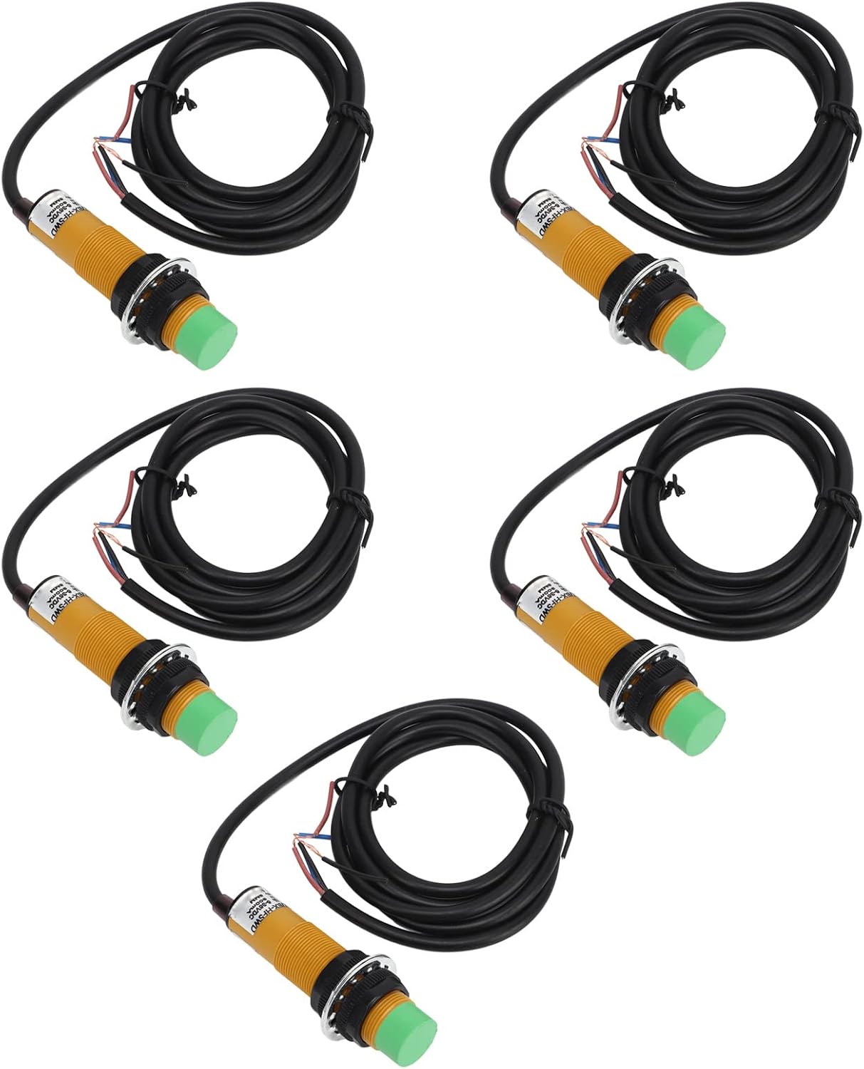 Approach Sensor Switch Non Detection, NPN ABS Inductive Proximity Sensor with 5PCS in Kit, IP65 Protection, 6-36VDC for Automatic Control Industry