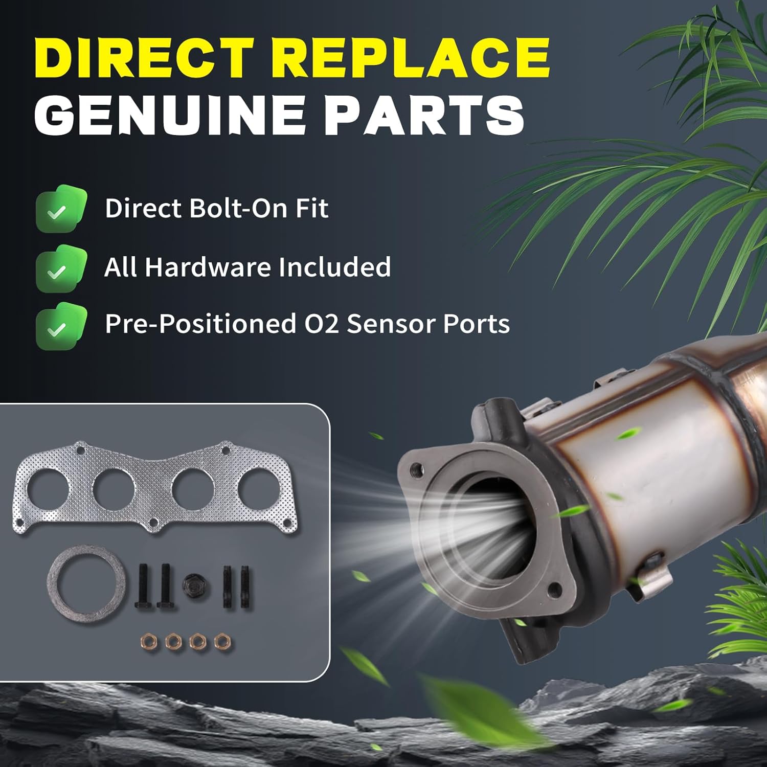 Catalytic Converter with Gasket for 2007-2009 Toyota Camry & 2006-2008 Solara 2.4L, OE# 250510H011 250510H040 49291 (EPA Compliant)