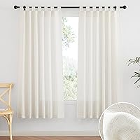 Vista 18 de RYB HOME - Cortinas de lino con textura transparente, 2 paneles