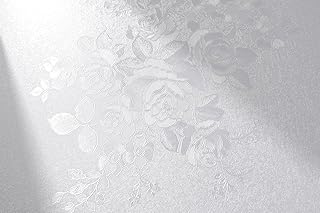 White Peel and Stick Wallpaper Floral Textured Wallpaper 17.7inch x 118.1nch White Embossed Contact Paper Self Adhesive Decora for Shelf Liner Flower Removable Wall Paper Decor Vinyl