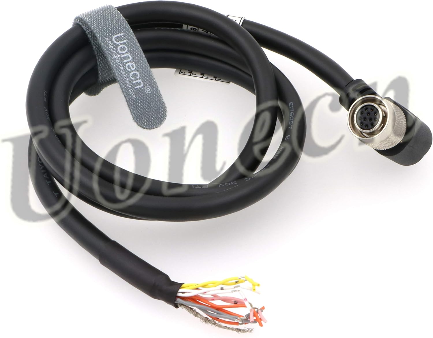 Uonecn Hirose 12 Pin Female Right Angle to Open End Power Cable for Hitachi Coaxial Cord for Sony Basler Cameras 39 inches
