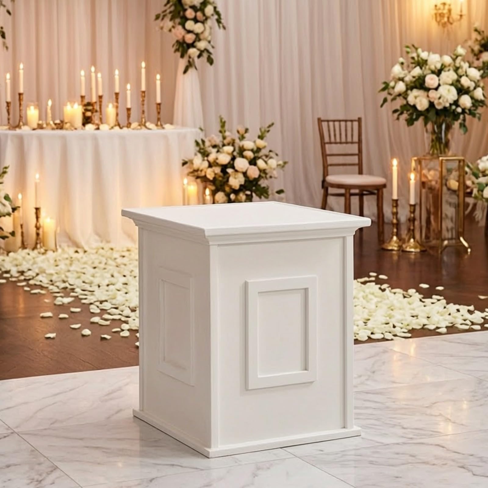 Quadratisch Säulenpodest | Weiß, eckige säule, Ausstellungssockel, für Hochzeit, Bühne, rateure, Hochzeitsplaner, 100CM