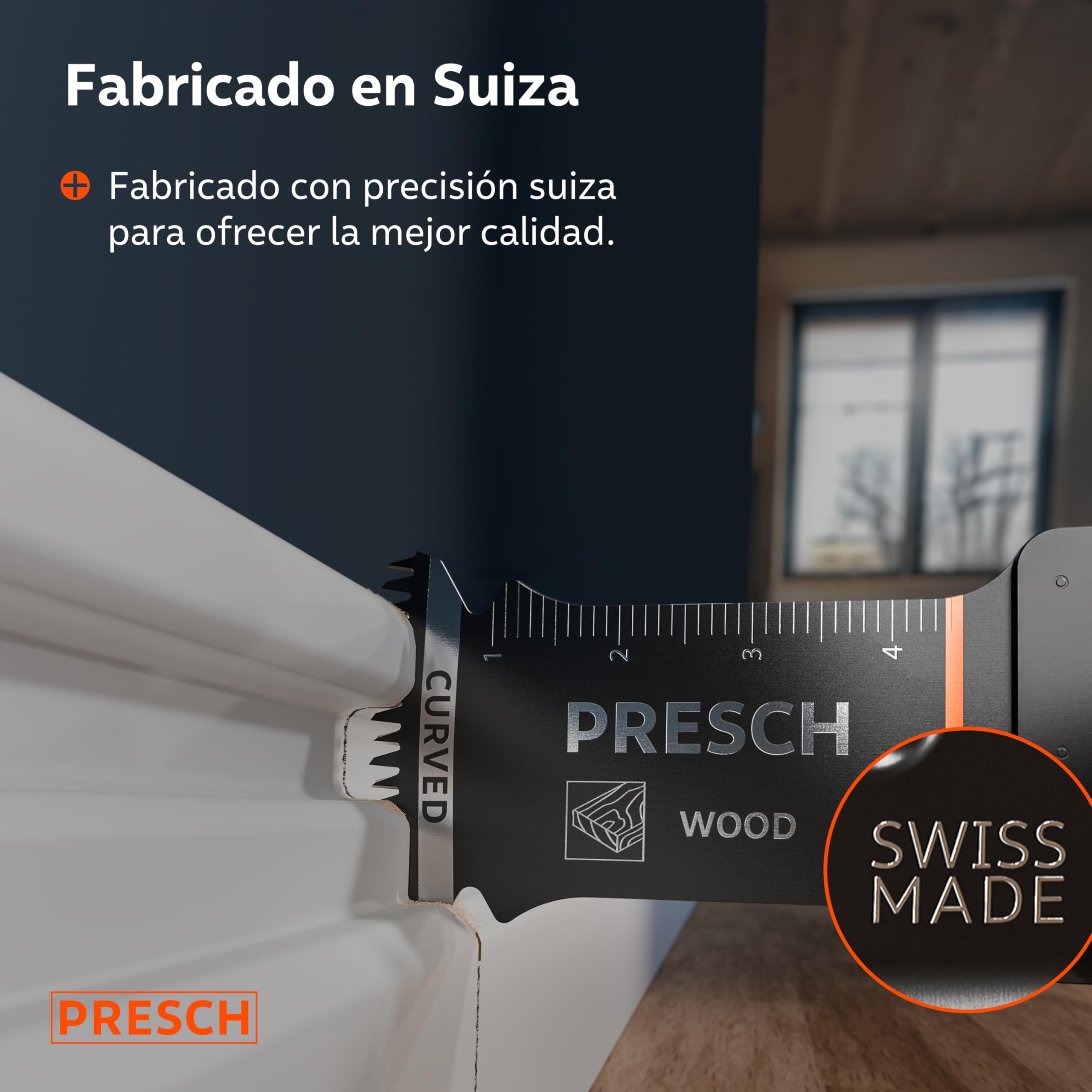 Presch Cuchilla Multiherramienta Madera 50×32 mm - Accesorio Starlock para sustitución sin herramientas - Corte limpio con dentado japonés y diseño Curved-Tec - Accesorio multiherramienta