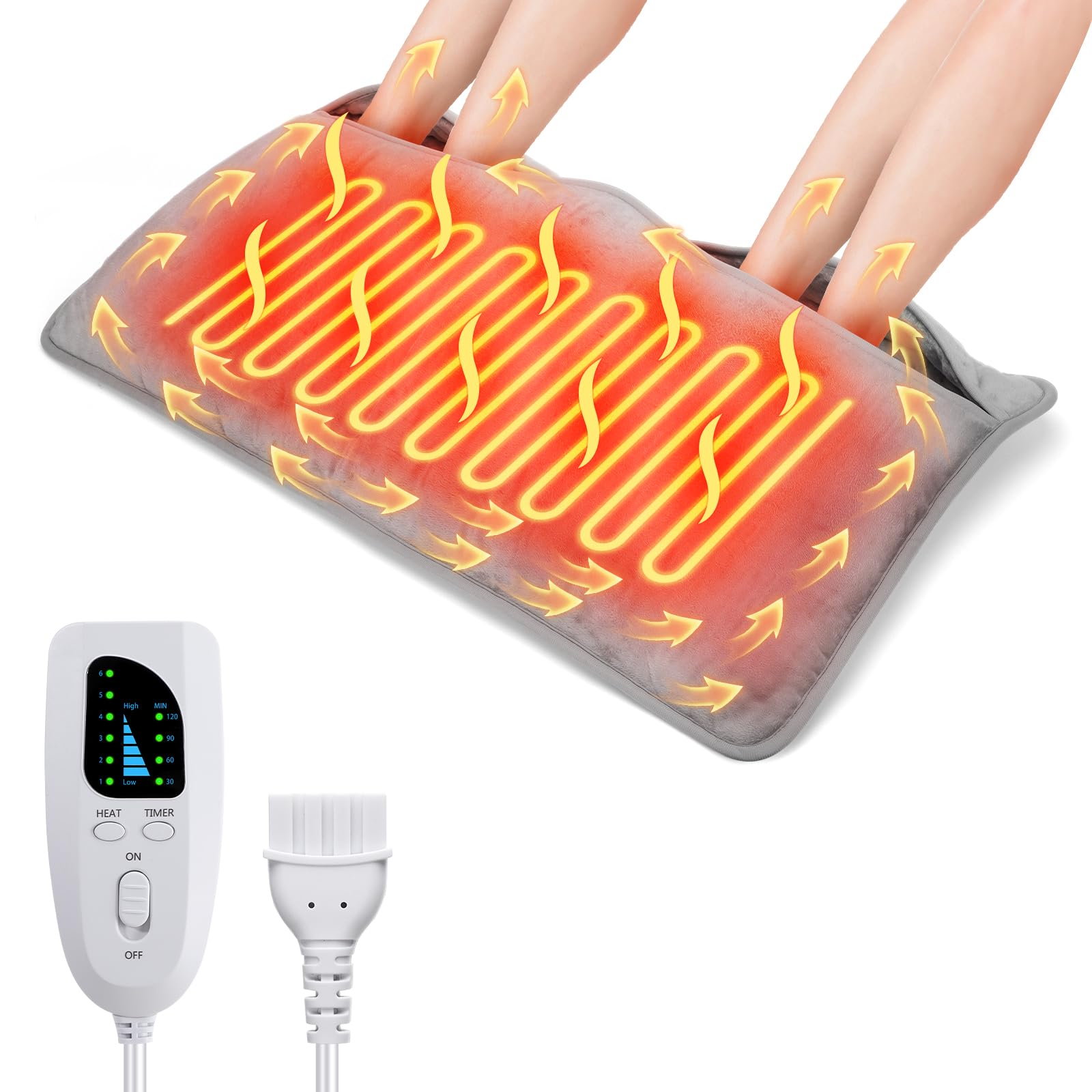 Anpress Calientapiés Eléctrico, Calentador de Pies Fríos para el Hogar y la Oficina, Calienta Pies Electrico, Terapia de Calor Relajante, Calentamiento Rápido Calienta Pies para Mujer Hombre, 74*40cm