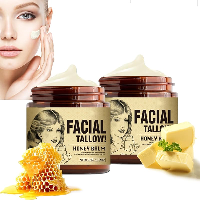 Generic Creme hidratante facial e corporal com sebo bovino e mel, 2 unidades