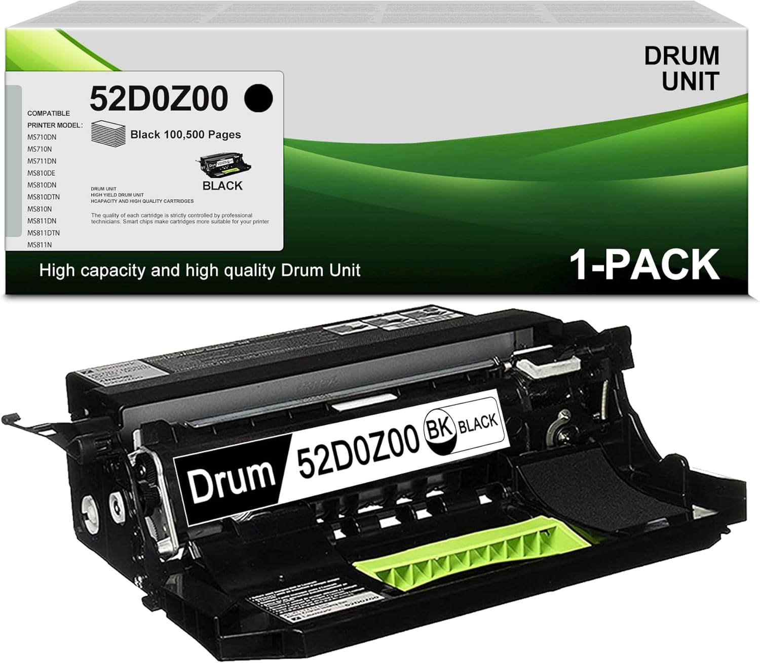 Amazon.com: 1PK Black 52D0Z00 (520Z) Compatible Drum Unit Replacement ...