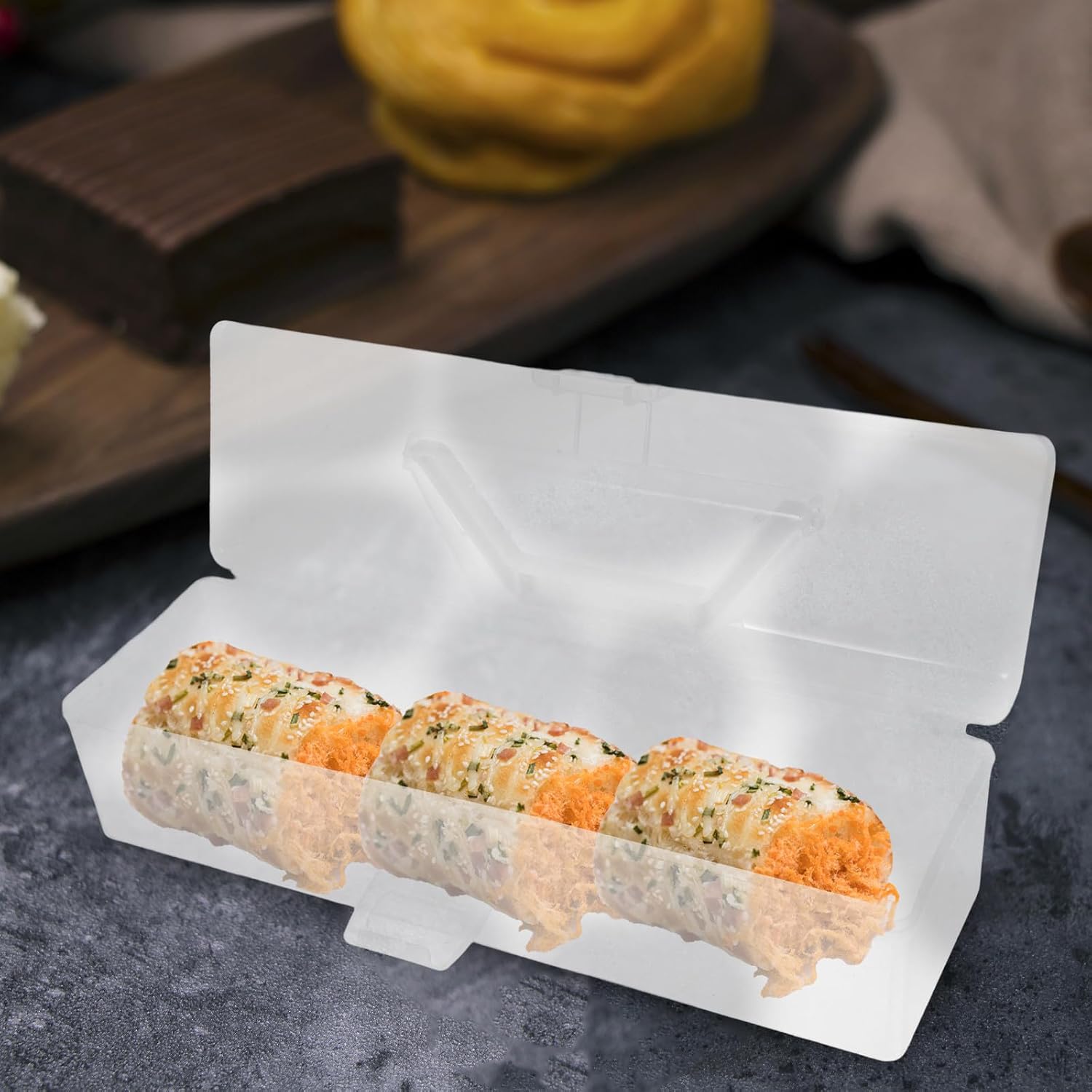 Amosfun Handheld Roll Cake Carrier Box, Pp Reusable Cake Packaging Holder