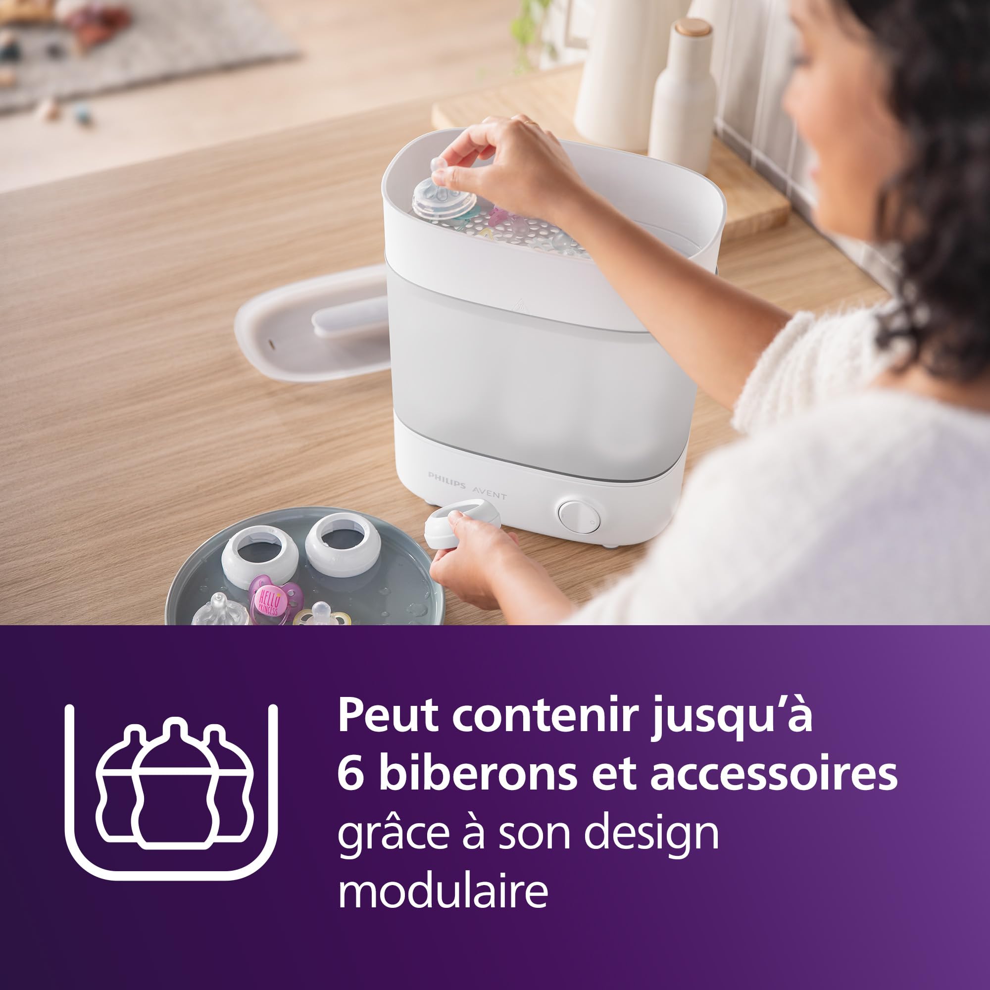 Philips Avent - Stérilisateur électrique à vapeur Premium, stérilisation en 10 minutes des biberons (modèle SCF291/00)