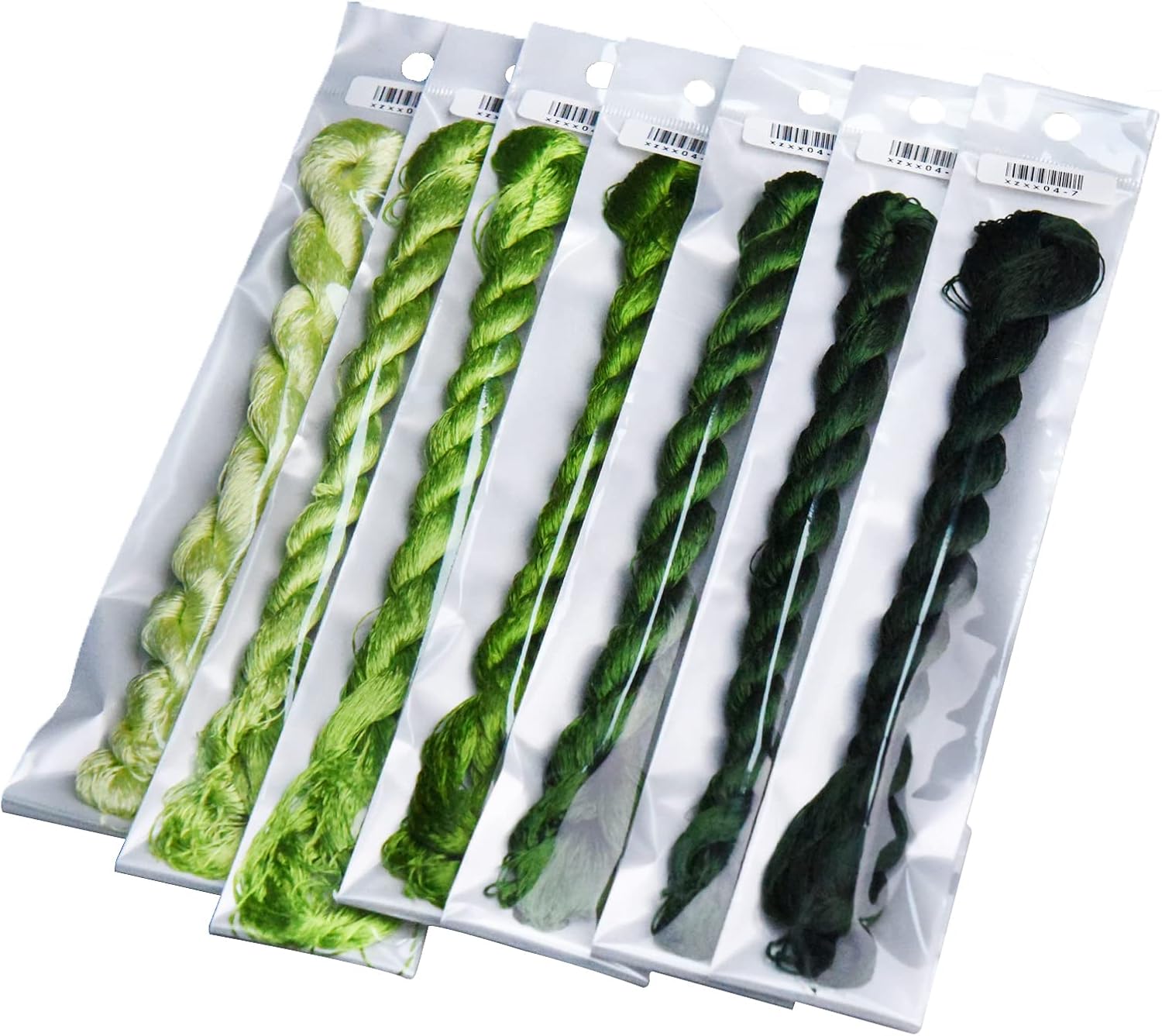 Natural Silk Thread – 7 Colors, 110m Each, Handmade Silk Embroidery Floss for Hand Embroidery, Cross-Stitch, Needlework Projects(04)