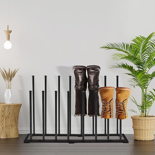 Miniatura 6 de Zapatero de metal para botas, zapatero para armario, organizador de zapatos para armario, para 8 pares, zapatero de pie para entrada, dormitorio,