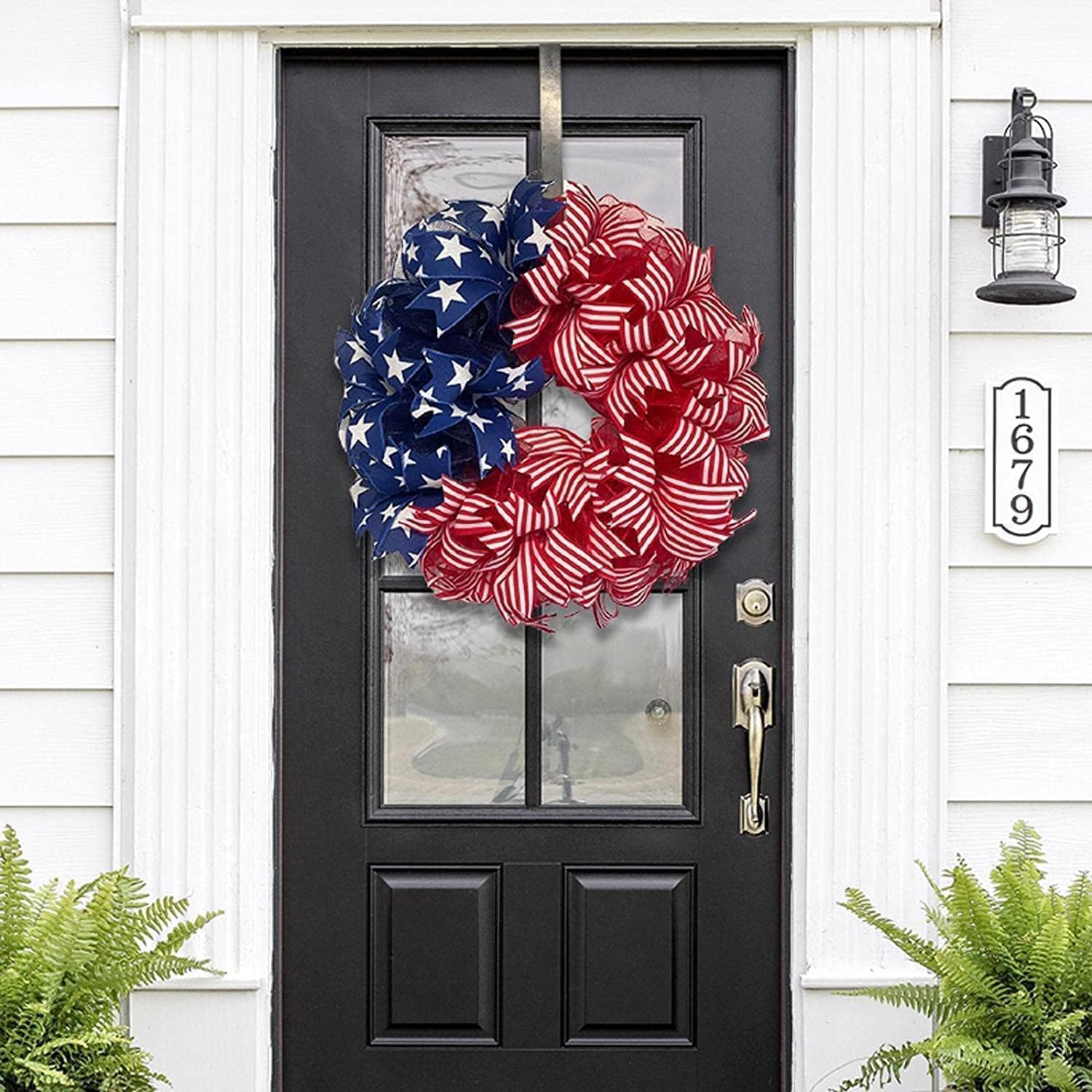 250th Anniversary Patriotic Wreath, Memorial Wreaths 3D Eagle Wreaths for Front Door, Red White and Blue Wreath All-Weather Farmhouse Outdoor Holiday Decoration (A) — view 3