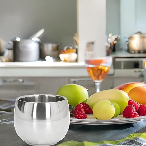 Miniatura 7 de 4 tazas de café de acero inoxidable, doble pared aisladas reutilizables de metal expreso, tazas de té