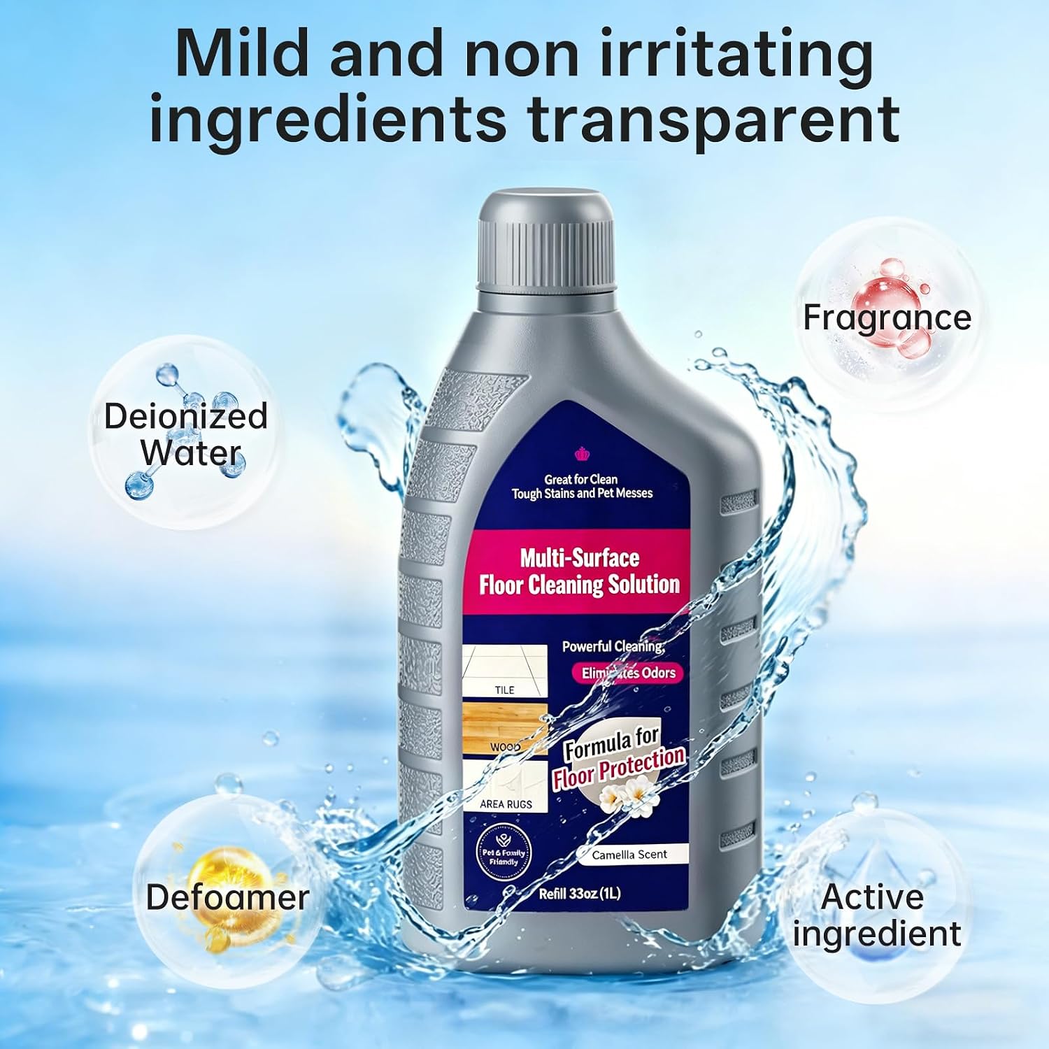 Nukisa 70.54 FL OZ Multi Surface Cleaner Solution Compatible with Bissell