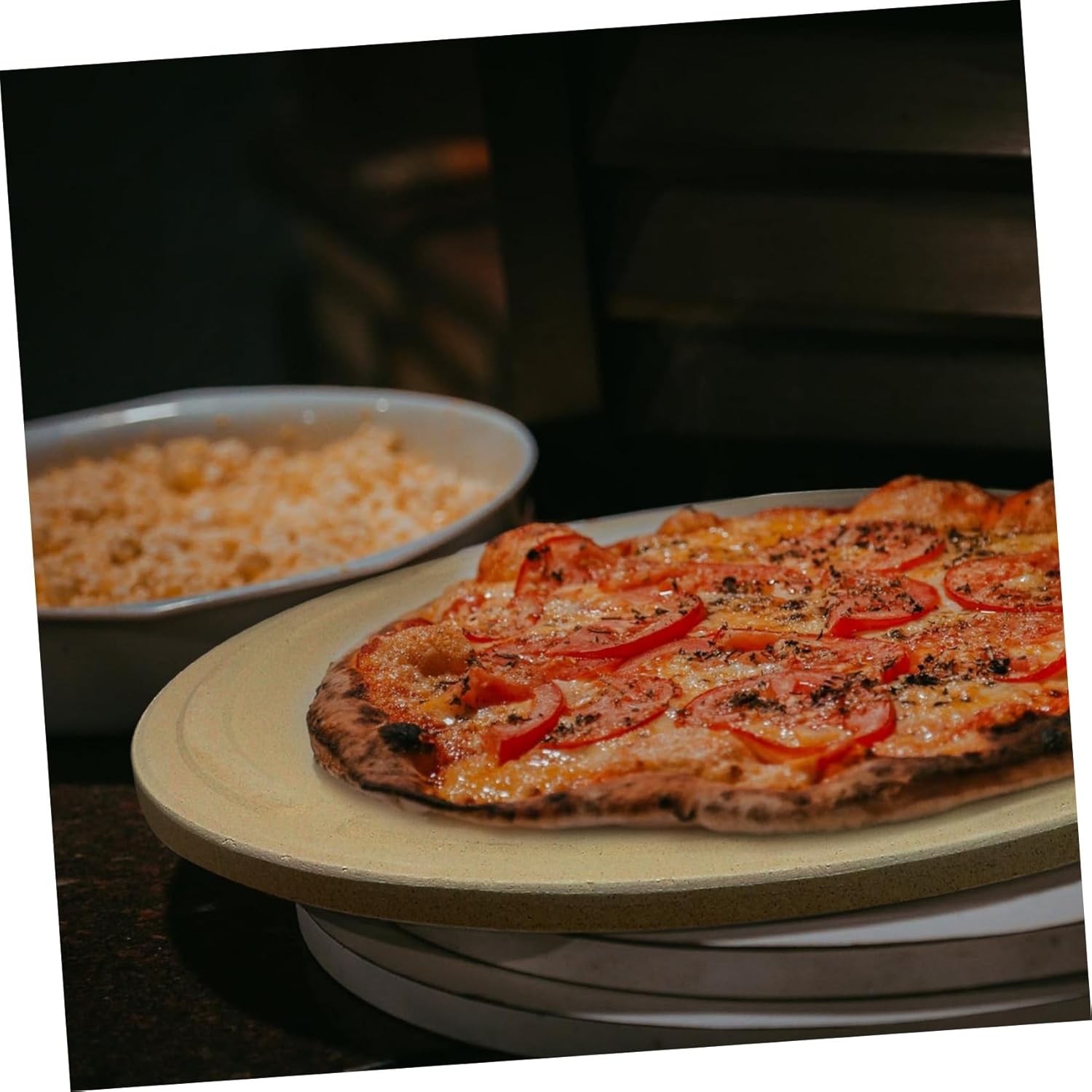 Cordierite Pizza Baking Pan Pizza Stone Heat Resistant for Home Professional Use