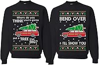 Vista 1 de Wild Bobby Why is The Carpet All Wet Todd Margo Couples Ugly Christmas Graphic Sweatshirts