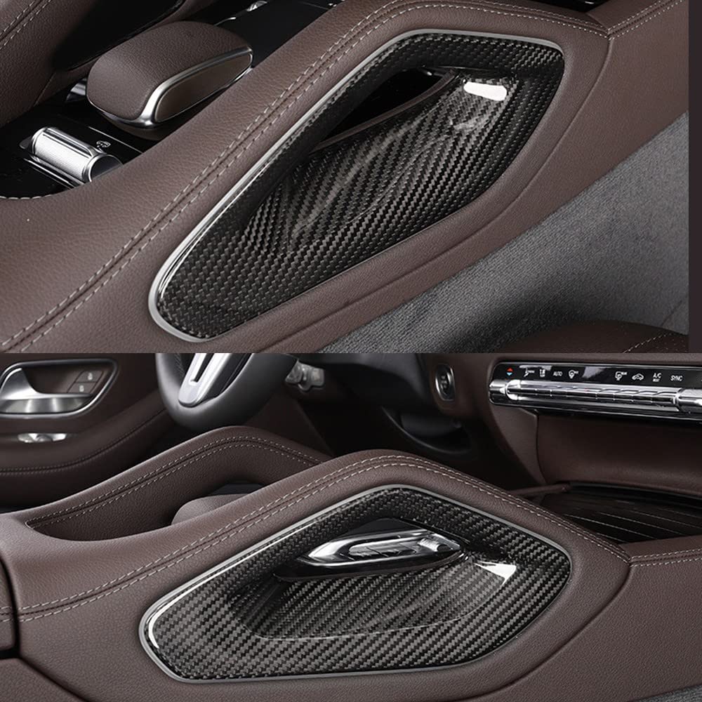 Podłokietnik konsoli środkowej z włókna węglowego do Mercedes-Benz GLE Coupé W167 C167 GLS X167 450 350e 400d AMG 63 53 akcesoria naklejka dekoracja wnętrz