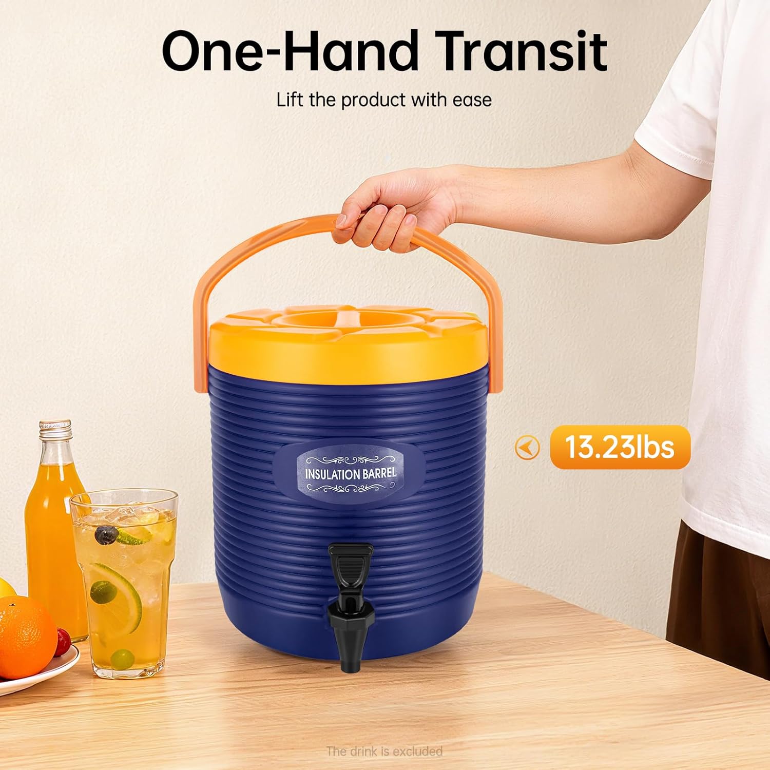 Stainless Steel Insulated Beverage Dispenser 6.6 Gallon with Spigot Double Walled Beverage Dispenser Insulated Thermal Hot and Cold Coffee Carafe Insulated Soup Pan Carrier for Party Tea, Milk, Water - Image 7