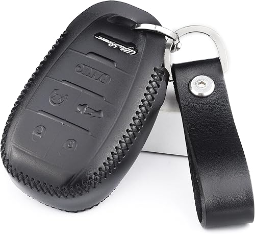 Miniatura 2 de Funda para llavero de piel italiana auténtica a prueba de huellas dactilares compatible con Alfa Romeo Giulia Stelvio 4C Spider