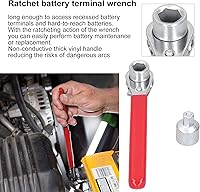 Vista 2 de 01 Llave de trinquete, terminal de batería, llave de trinquete no conductora, mango de vinilo grueso, llave de trinquete de terminal de batería