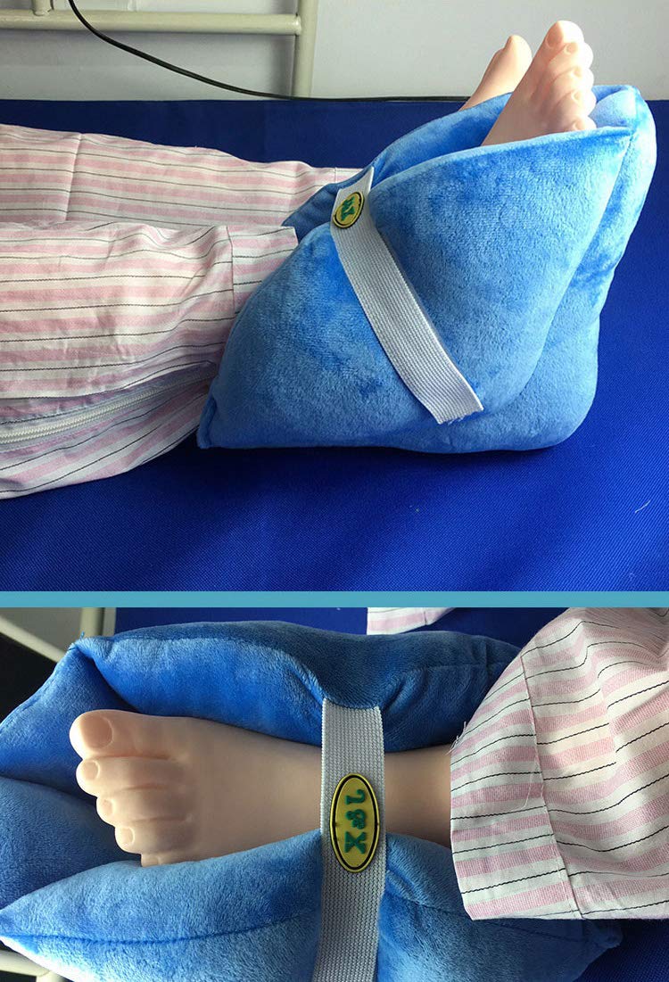 Protectores de talón y Codo para Mantener el Calor, aliviar el Dolor de la presión y úlcera del talón - Almohadas Ajustables de Soporte para los pies (1 par)