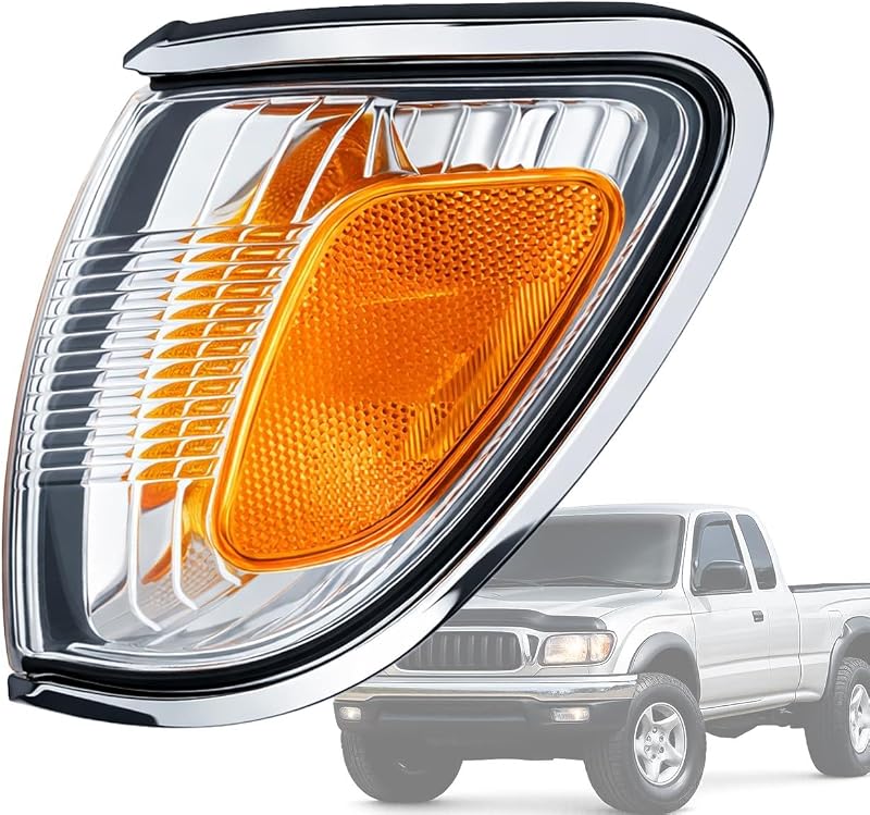Lanterna de estacionamento de canto com acabamento cromado Auto Parts Avenue para Toyota Tacoma 2001–2004 – Lado esquerdo dianteiro