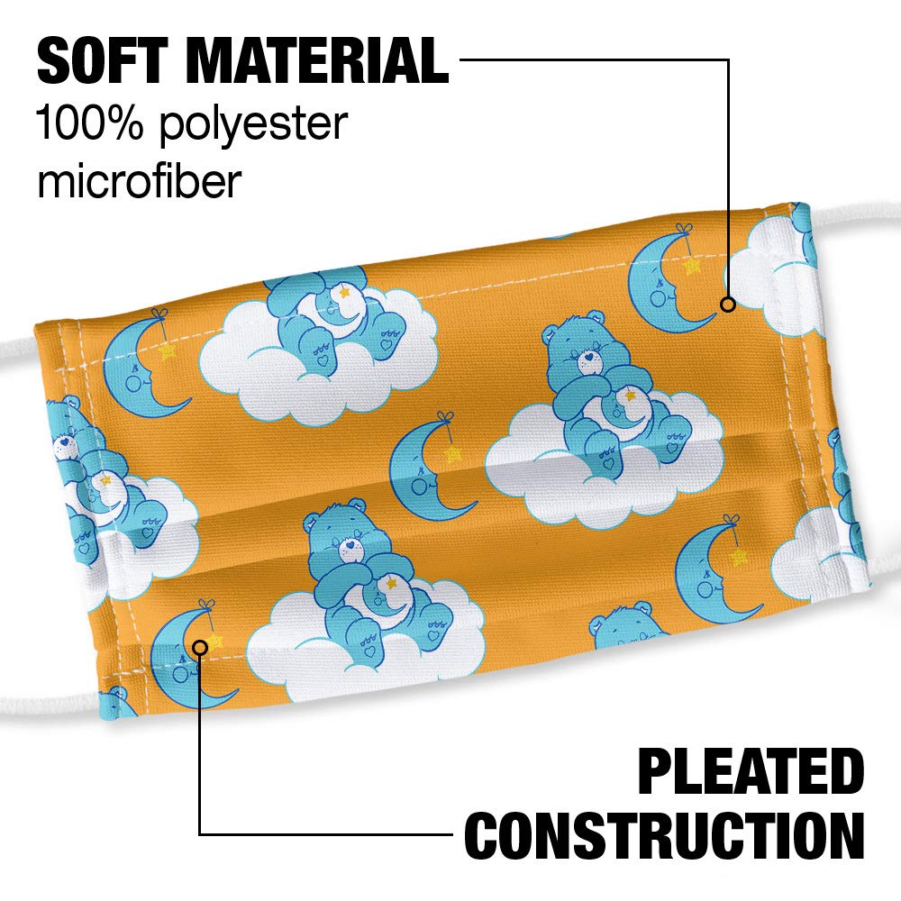 Popfunk Care Bears Bedtime Bear 1-Ply Reusable Face Mask Covering with Adjustable Nose Wire, Unisex