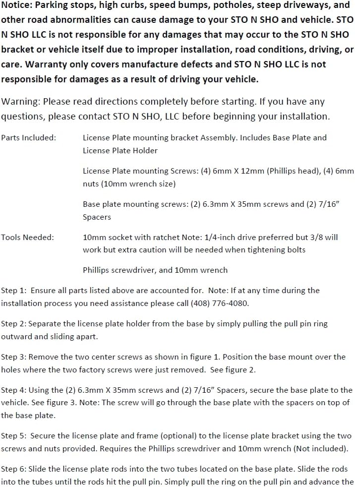 STO N SHO Front License Plate Bracket Compatible with 2019-2025 Lexus is 500