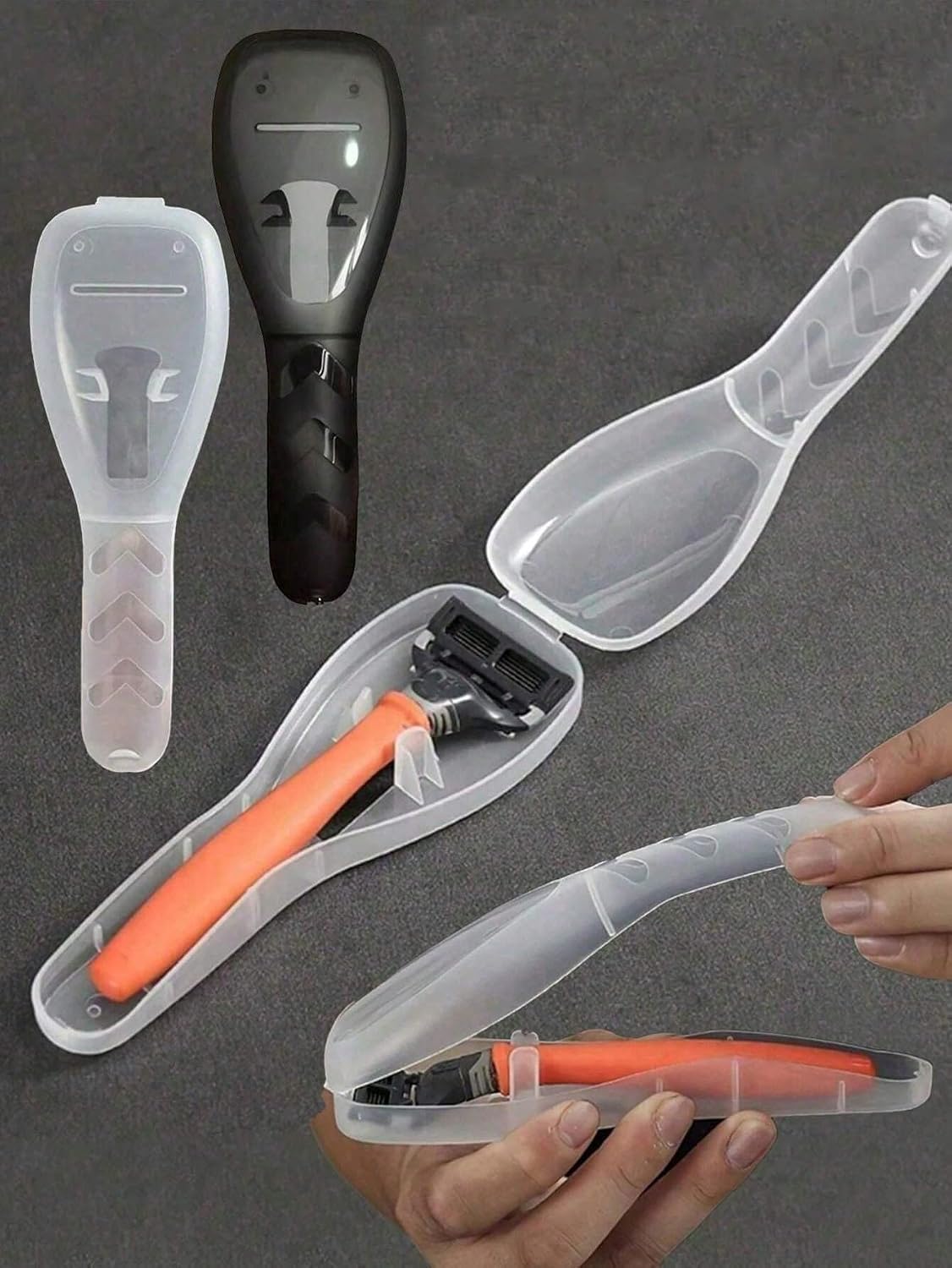 Portable Razor Storage Case - Dual Compartment Travel Container for Razors(White Color)
