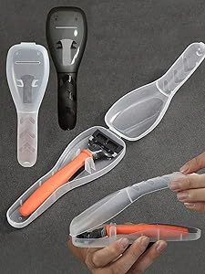 Custodia portatile per rasoi, contenitore da viaggio a doppio scomparto per rasoi, disponibile in 2 colori, bianco