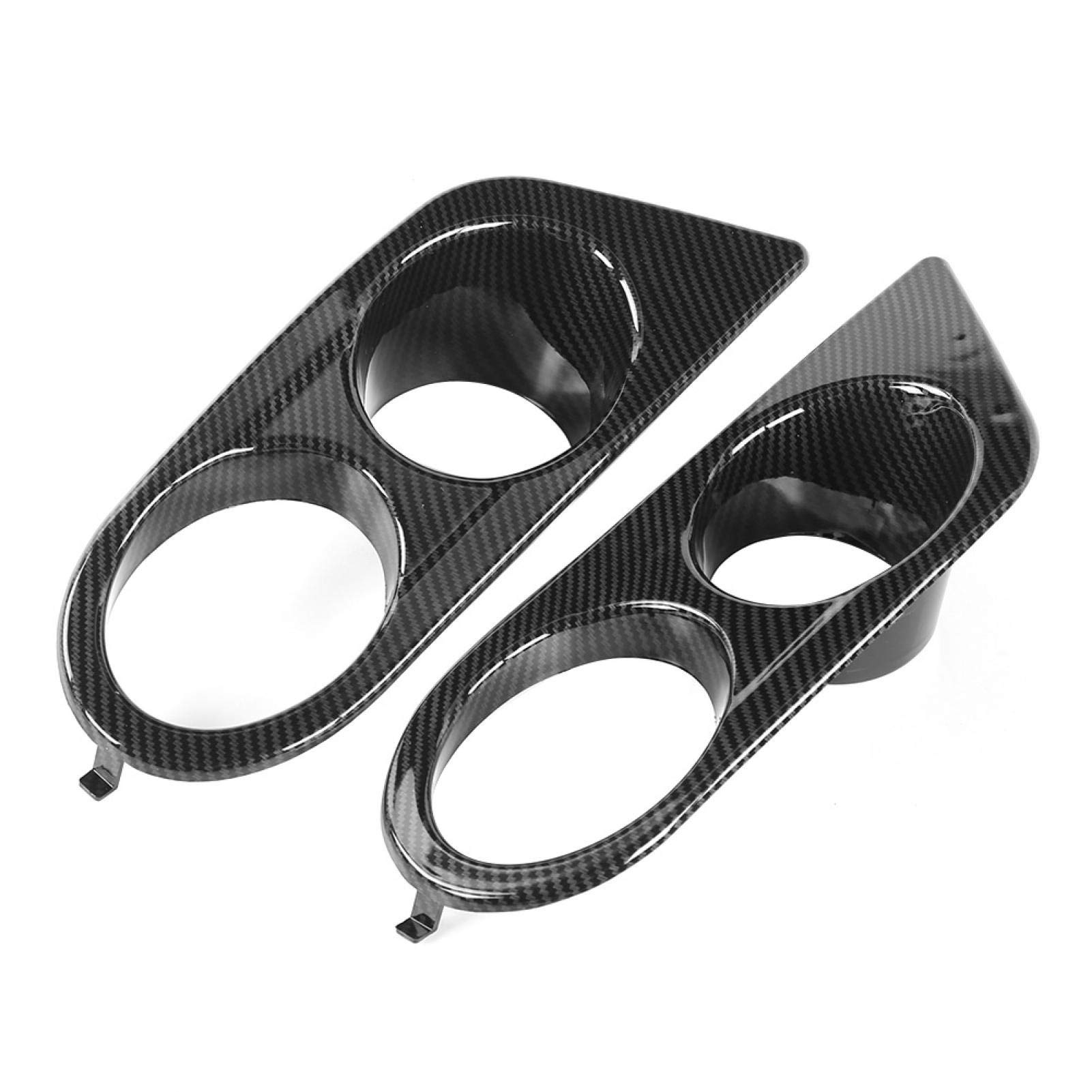 OUKENS Copri fendinebbia, 2 pezzi Paraurti anteriore Copri fendinebbia Accessorio per auto a doppio foro adatto per E46 M3 2001-2006(fibra di carbonio)