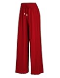 Women's Pleated Wide Leg Palazzo Pants with Drawstring