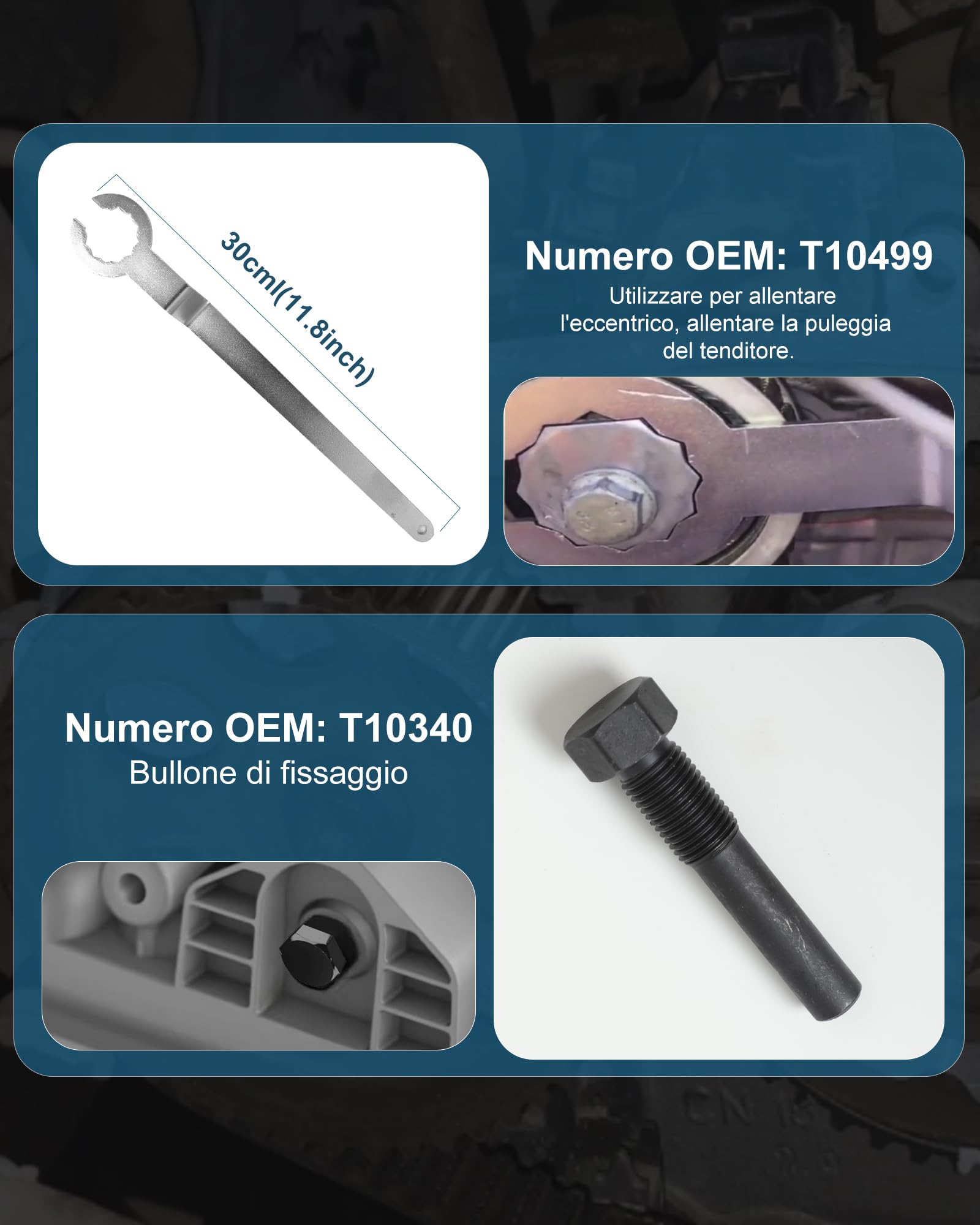 Strumento per Cinghia di Distribuzione Motore per VAG EA211 1.0L 1.2L 1.4L 1.6L FSI TSI TFSI Strumento Bloccaggio per Pignoni Albero a Camme T10476, T10477, T10494 Compatibile con VW...