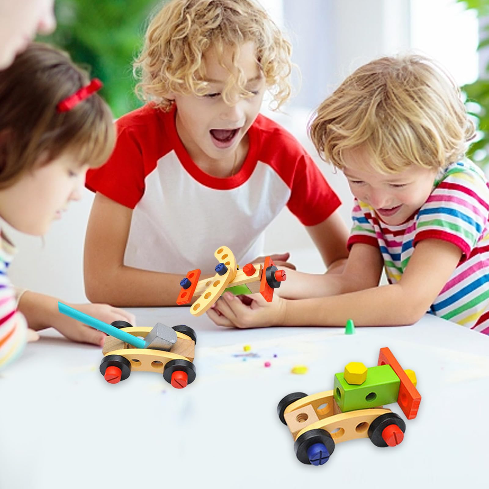 Kit di Utensili per Bambini Ragazzi e Ragazze Giocattolo Educativo in Legno | Set Di Attrezzi Per L'Infanzia Per Casa Cameretta Asilo Scuola Materna Compleanno Ragazzi Ragazze Età