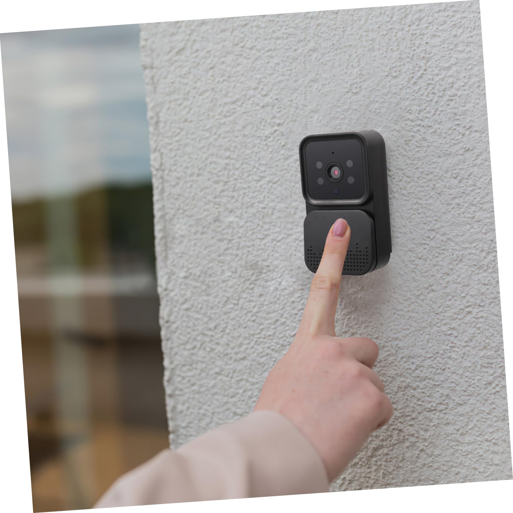 jojofuny Videocitofono Wi‑fi Nero con Schermo da 4, 3 Pollici | Monitor Video, Installazione Semplice, Uso per Sicurezza Domestica e Controllo a Distanza