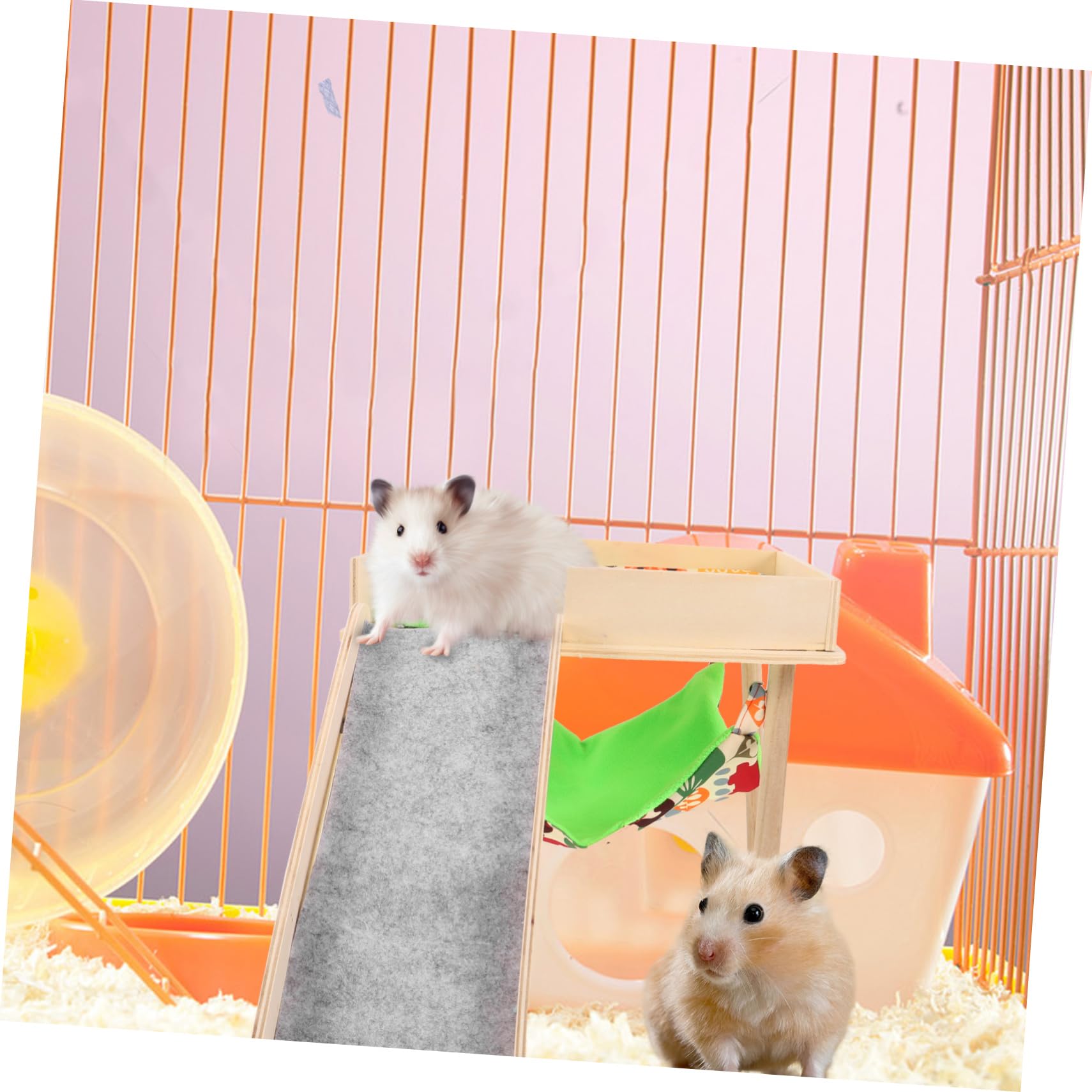 Beavorty Hängematte Aus Holz Für Kleintiere Bequemes Schlafplatz Für Hamster Und Meerschweinchen Mit Leiter Für Frettchen Und Chinchillas Hängendes Versteck Für Papageien Und Kaninchen