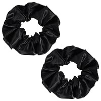 Vista 13 de Coleteros de seda para el cabello, color rojo y azul, morera, sedoso, grande, para mujeres y niñas, rizado, grueso, fino, banda elástica