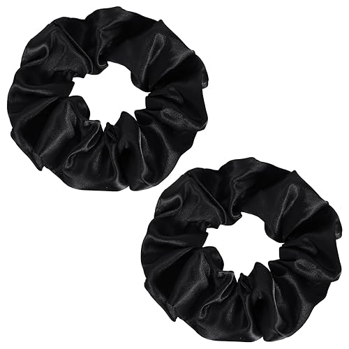 Miniatura 13 de Coleteros de seda para el cabello, color rojo y azul, morera, sedoso, grande, para mujeres y niñas, rizado, grueso, fino, banda elástica