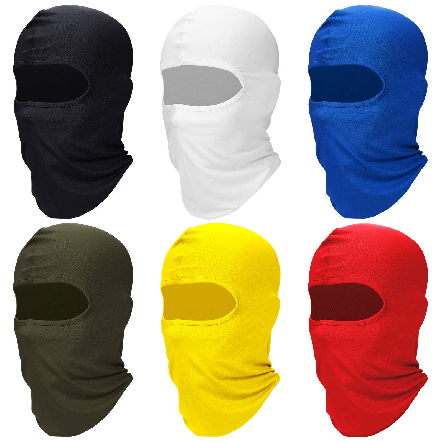 Syhood 6 Pcs Ski Mask Balaclava Full Face Cover Windproof Mask Polyester Ice Silk UV Protection for Men