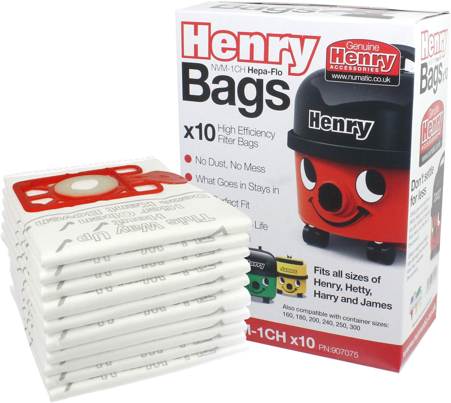 Amazon.com: Numatic NVM-1CH Numatic Henry and James Cleaner Bags, Pack ...