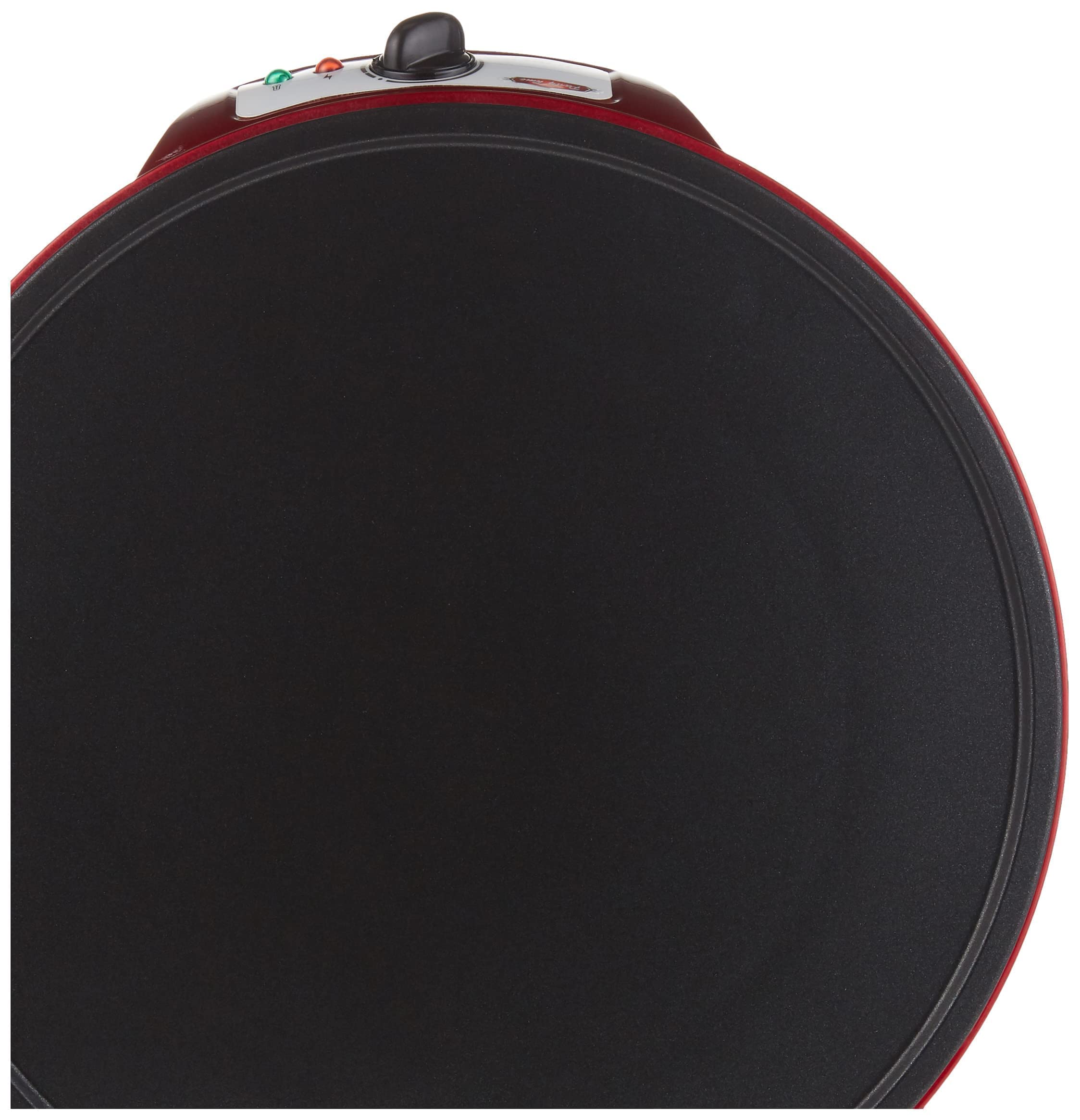 Ariete 183 CREPERA PARTY TIME, 1000 W, termostato regulable, revestimiento antiadherente, 2 espátulas de madera, indicador luminoso encendido, apagado y listo para usar, Negro, Rojo