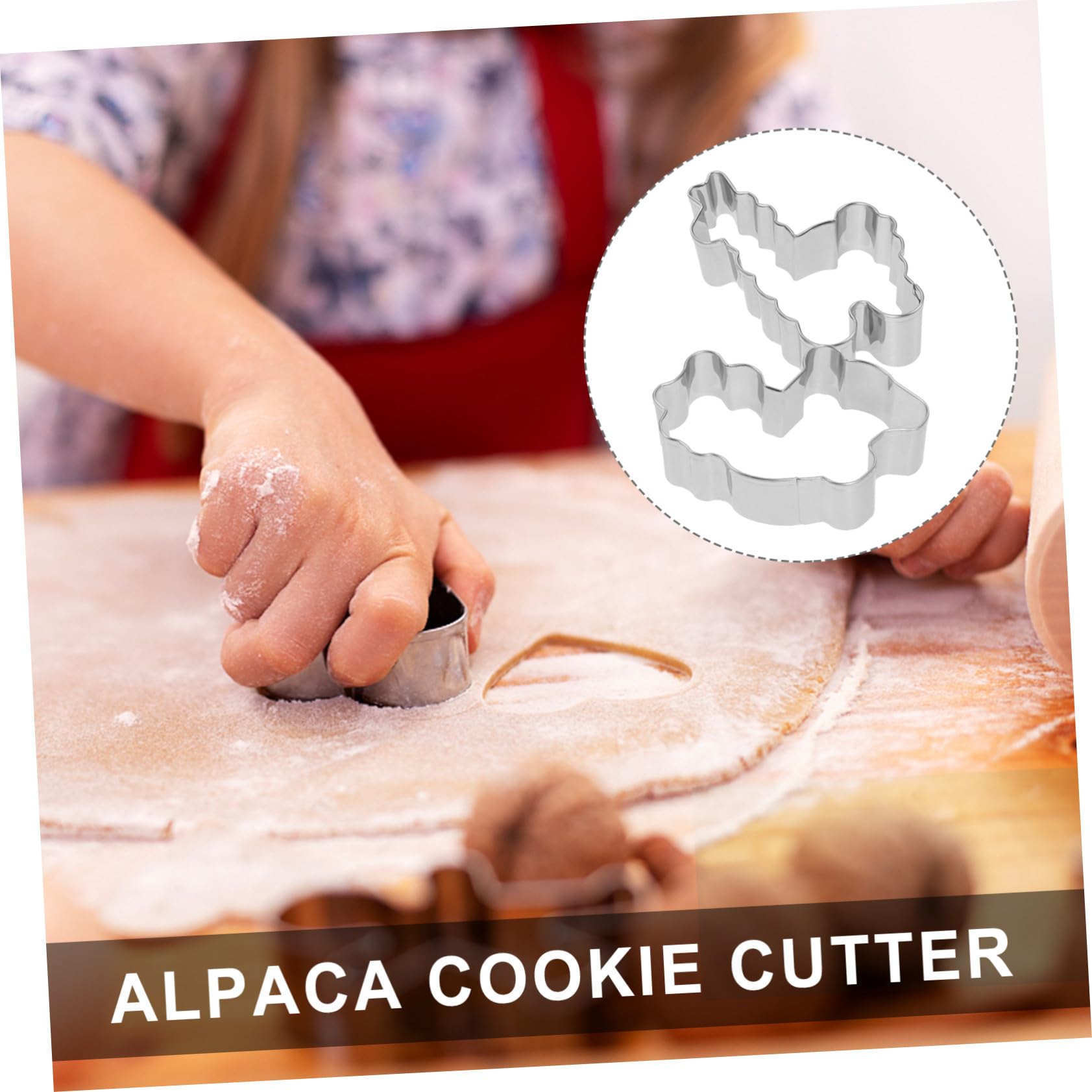 Alipis 4 Stück Alpaka Keksausstecher aus Edelstahl zum Schneiden von Teig und Fondant für Weihnachten und Erntedankfest