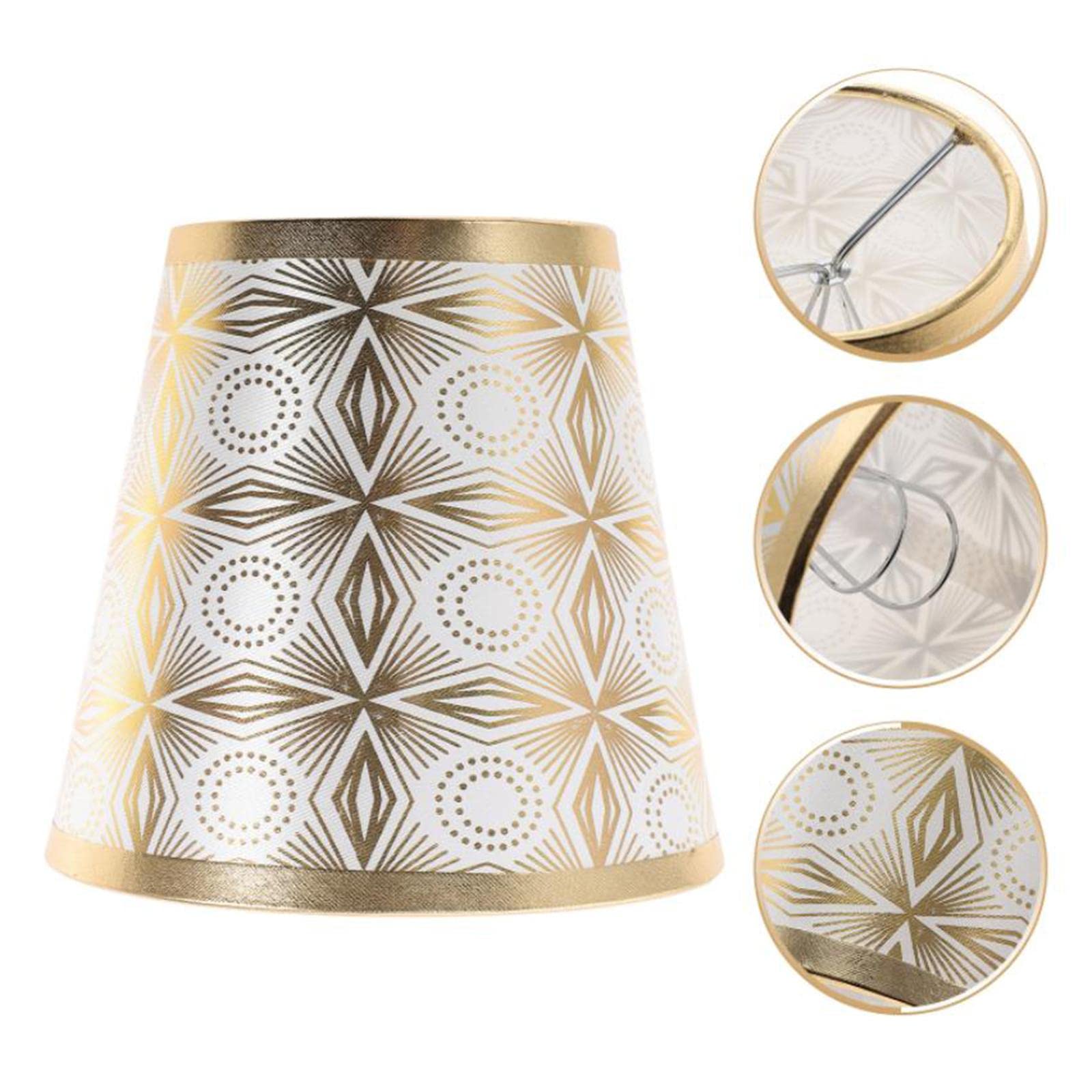 MERISHOPP Table Lamp Shade Wall Sconce Shade Desk Light Lampshade for Hotel Decor Aureate| Fabric Lamp Shade | Decorative Light Cover-image-37