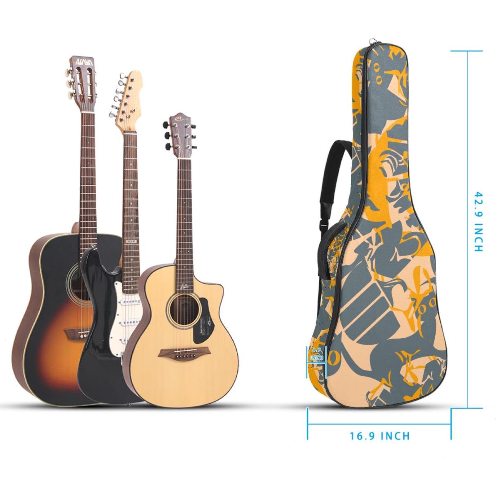 アコギ  ケース付き Amazon | 可愛い猫 動物 アコギ ギターバッグギターケース
