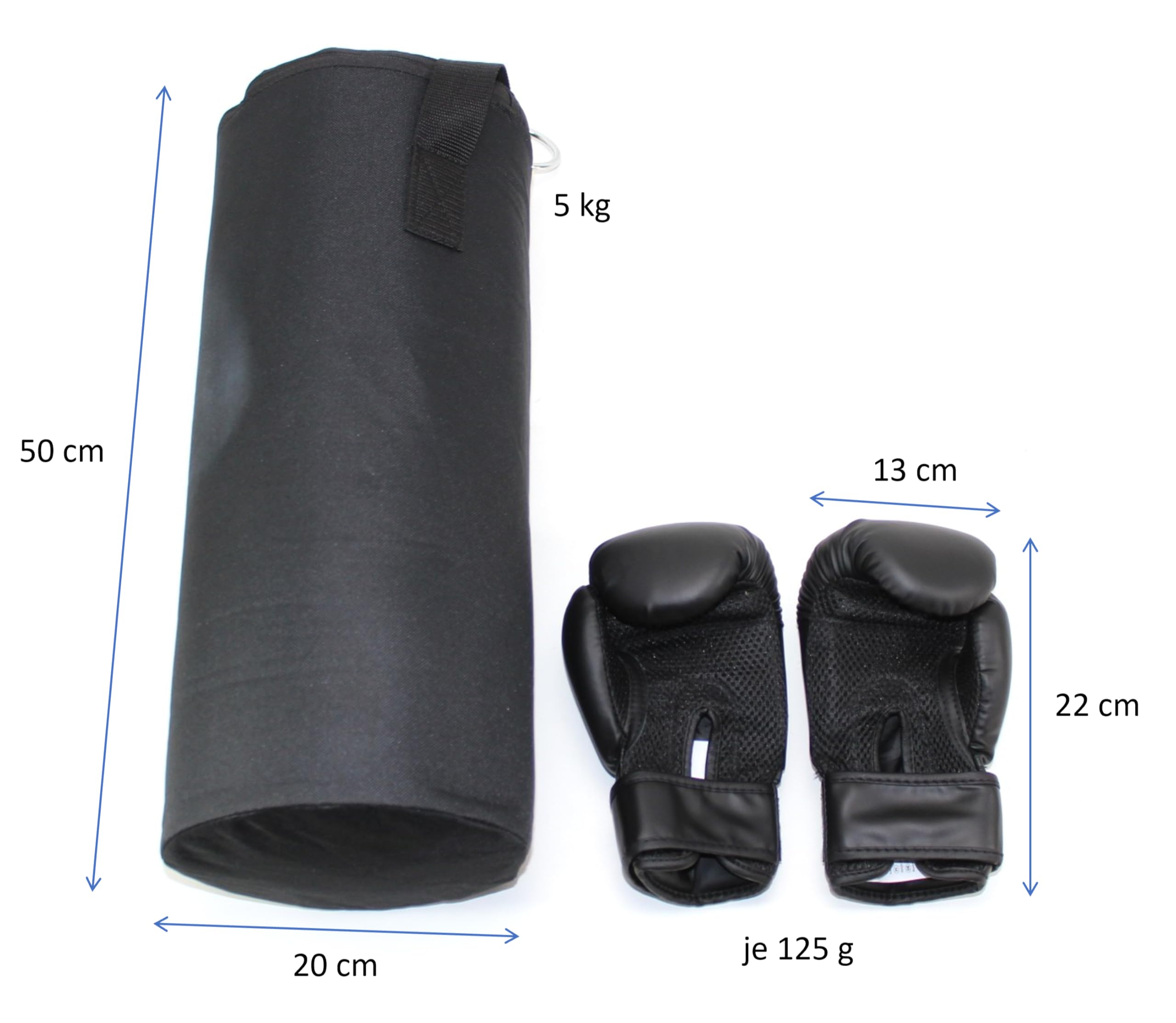 Boxsack Kinder - 5 kg gefüllt hängend - inkl. Boxhandschuhen 4 oz - Boxset Kickboxen Fitness Training